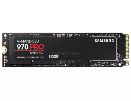 Внутренний SSD-накопитель Samsung 970 PRO 512Gb, M.2 2280, PCI-E, 3D MLC, Черный MZ-V7P512BW