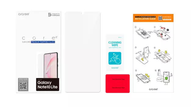 Защитное стекло Araree для смартфона Samsung Galaxy Galaxy Note 10 Lite, Full Glue, Clear, Прозрачный GP-TTN770KDATR