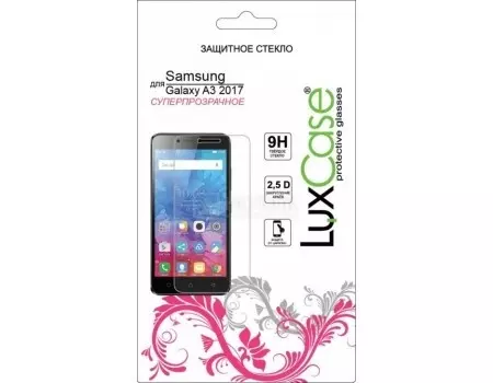 Защитное стекло LuxCase для смартфона Samsung Galaxy A3 2017 (Стекло 2.5D Черная Рамка), Прозрачный 77808