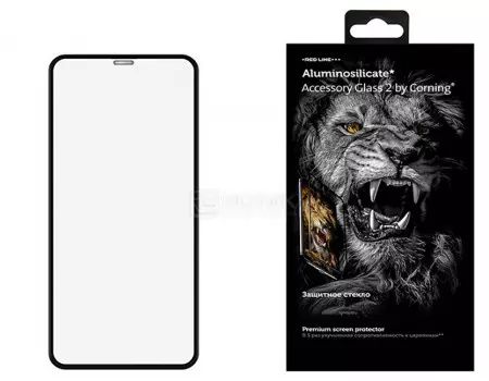 Защитное стекло Red Line для смартфона iPhone 12/12 Pro, 3D, Corning, Full Screen, 0.33мм, Прозрачное с черной рамкой УТ000021383