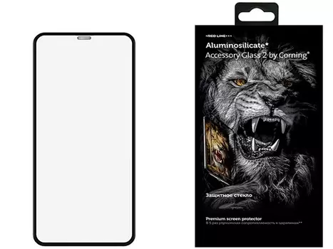 Защитное стекло Red Line для смартфона iPhone 12 mini, Corning, Full Screen, Full Glue, 0.33мм, Прозрачное с черной рамкой УТ000021378