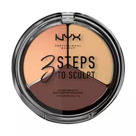 NYX PROFESSIONAL MAKEUP Палетка для скульптурирования 3 Steps To Sculpt Face Sculpting Palette - Medium 03