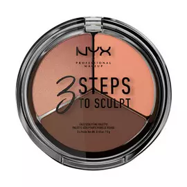 NYX PROFESSIONAL MAKEUP Палетка для скульптурирования 3 Steps To Sculpt Face Sculpting Palette - Deep 04