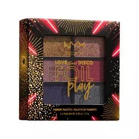 NYX PROFESSIONAL MAKEUP Палетка пресованных кремовых пигментов для лица и тела Love Lust Disco Foil Play Cream Pigment Palette Do The Hustle