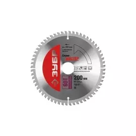 Диск пильный по алюминию ламинату пластику ДСП ЗУБР МАСТЕР 36916-200-32-60