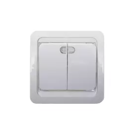 Двухклавишный с подсветкой 10А 250В СВЕТОЗАР ГАММА SV-54135-W