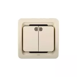 Двухклавишный с подсветкой 10А 250В СВЕТОЗАР ГАММА SV-54135-B