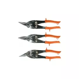 Ножницы по металлу, 250 мм, обрезиненные рукоятки, 3 шт (прямые, левые, правые) SPARTA 783205