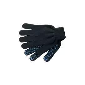 Перчатки х/б с ПВХ Точка черные 43г, 10кл, 10пар/уп 67797