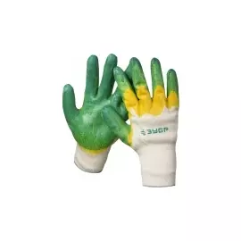 Перчатки трикотажные с латексным покрытием двойной облив ЗУБР МАСТЕР 11459-XL