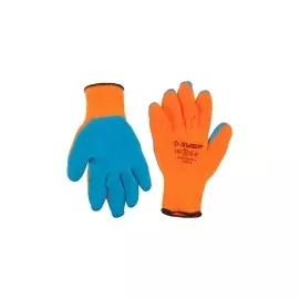 Перчатки трикотажные утепленные с рельефным латексным покрытием ЗУБР ПРОФЕССИОНАЛ 11465-S