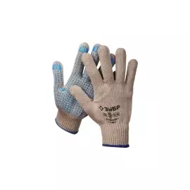 Перчатки трикотажные утепленные с защитой от скольжения ЗУБР ПРОФЕССИОНАЛ 11463-S