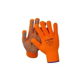 Перчатки трикотажные утепленные с защитой от скольжения ЗУБР ПРОФЕССИОНАЛ 11464-S