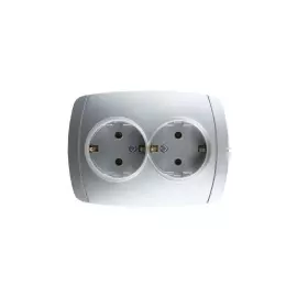 Розетка двойная СВЕТОЗАР АКЦЕНТ SV-54207-SM