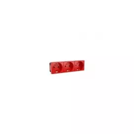 Тройная розетка Viva красная ДКС 45013