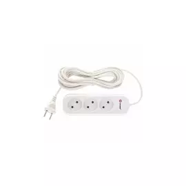 Удлинитель бытовой без заземления, 2*0,75мм*5м, 3 розетки, 6A, STERN 95727