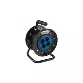 Удлинитель силовой на кабельной катушке, 3*1мм*50м, 4 розетки со шторками, 10A, STERN 95706