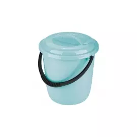 Ведро пластмассовое круглое 12л, с крышкой, бирюзовое ТМ Elfe 92959