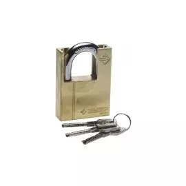 Замок латунный навесной с дополнительной защитой дужки 60мм ЗУБР ЭКСПЕРТ 37297-60