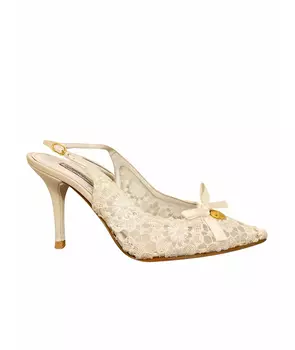 Свадебные туфли на низком каблуке