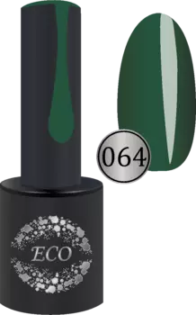Гель-лак 064 эмалевый оливково-зелёный тёмный ECO 10 мл