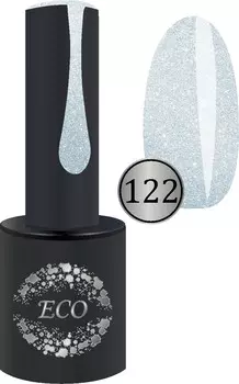 Гель-лак 122 Голубое серебро с микроблестками ECO 10 мл