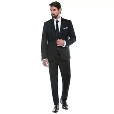 Мужской костюм в клетку черный