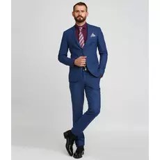 Мужской костюм в клетку синий