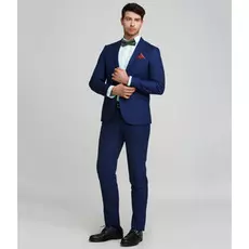 Мужской костюм в клетку синий