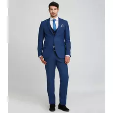 Мужской костюм в клетку синий