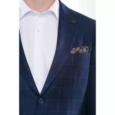 Мужской костюм в клетку темно-синий