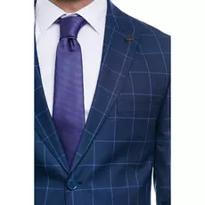 Мужской костюм в клетку темно-синий