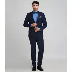 Мужской костюм в клетку темно-синий