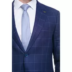 Мужской костюм в клетку темно-синий