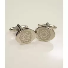 Запонки белые овальные