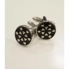 Запонки черные с рисунком