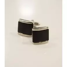Запонки Черный прямоугольник