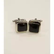 Запонки Чёрный квадрат с кантом