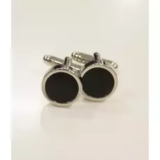Запонки круглые чёрные