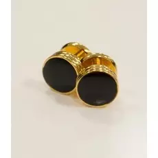 Запонки круглые из желтой стали