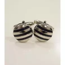 Запонки круглые в полоску