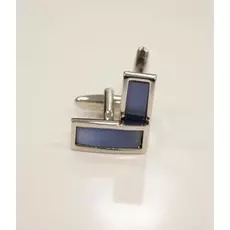 Запонки с голубой эмалью