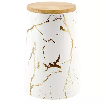 Банка для сыпучих продуктов Белый мрамор (850 мл)