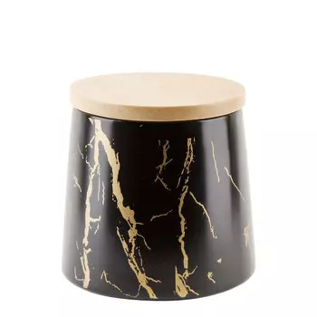 Банка для сыпучих продуктов Черный мрамор (520 мл)