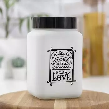 Банка Любовь на кухне цвет: белый (1500 мл)