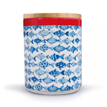 Банка с бамбуковой крышкой Fish (13х16х13 см)