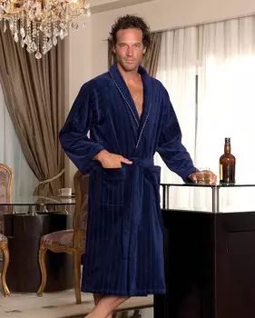 Банный халат Cori цвет: темно-синий (S)