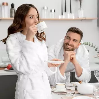 Банный халат Галио цвет: белый (M-L)