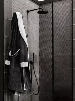 Банный халат Глен Цвет: Черно-Серый (S)