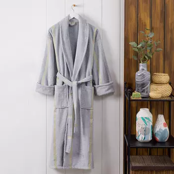 Банный халат Greek цвет: светло-серый (2XL)